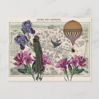 Carte postale Collage Paris vintage