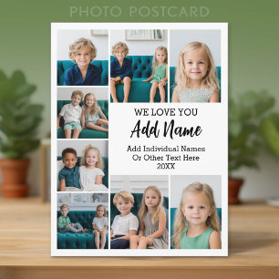 Carte Postale Collage photo 8 Blanc Moderne - Nous aimons grand-
