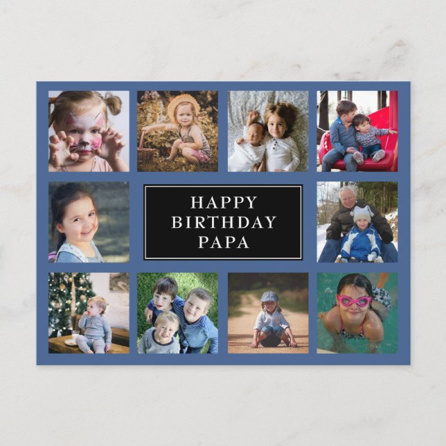 Carte postale Collage photo Anniversaire amusant (Devant)