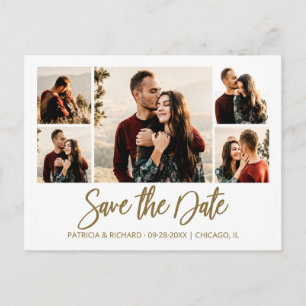 Carte Postale Collage photo de mariage à l'affiche de sauvegarde