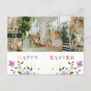 Carte postale Collage photo de Pâques personnalisé