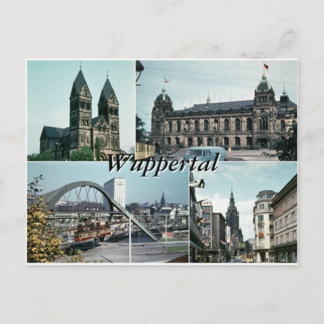 Carte Postale Collage photo Wuppertal vintage (Devant)