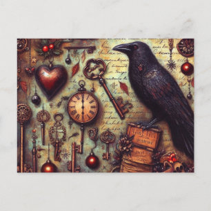 Carte Postale Collage Poe Raven