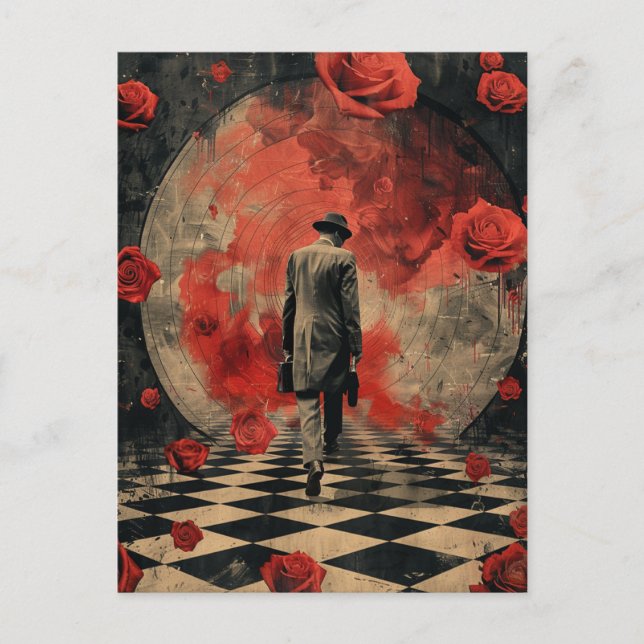 Carte Postale Collage Surreal Business Person (Devant)