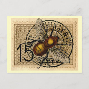 Carte Postale Collage vintage d'abeilles