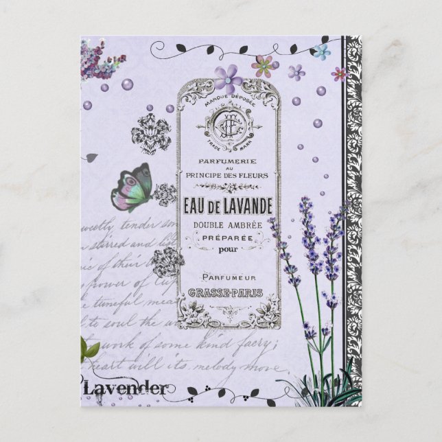 Carte Postale Collage vintage Lavender (Devant)