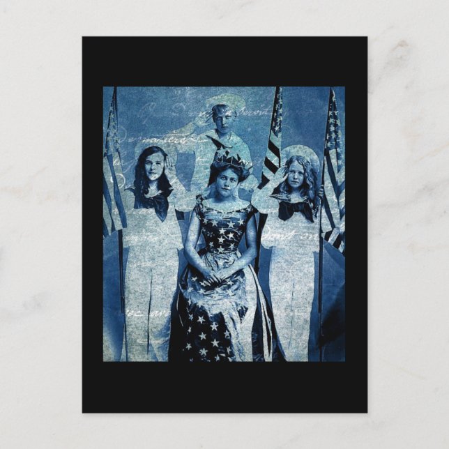 Carte Postale Collage Vintage patriotique (Devant)