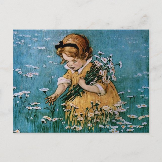 Carte Postale Collecte de marguerites par Jessie Willcox Smith (Devant)