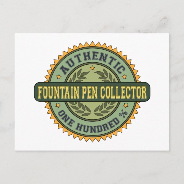 Carte Postale Collecteur de stylo Fontaine authentique (Devant)