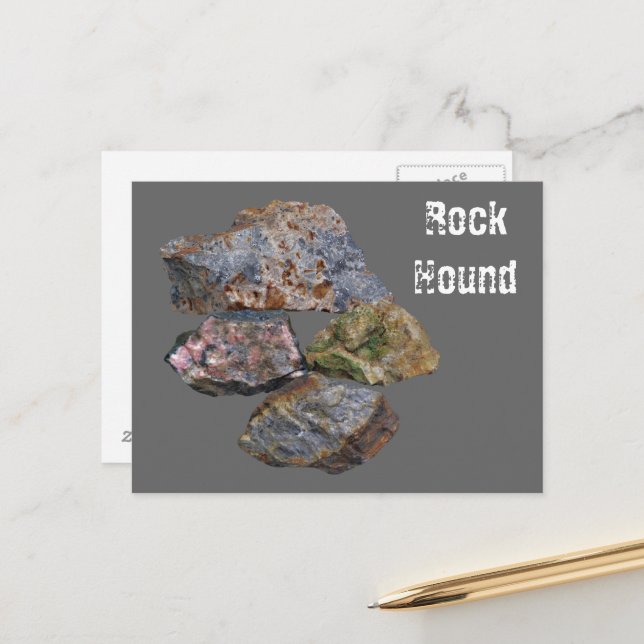 Carte Postale Collecteurs de minéraux de Hound Rock Funny (Devant/Arrière en situation)