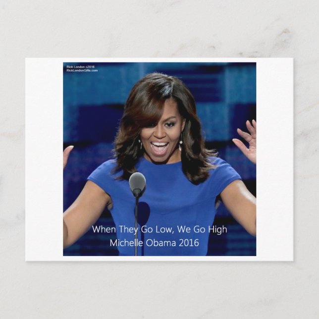Carte Postale Collectif Michelle Obama "We Go High" (Devant)