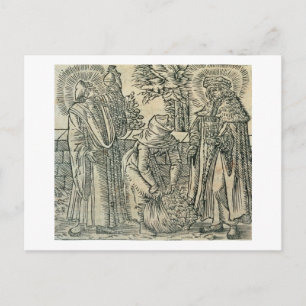 Carte Postale Collecting Herbs for Medicine, 1534 (coupe à bois)