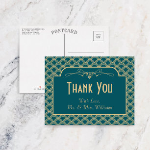 Carte Postale Collection de mariage Gatsby Art Déco vintage des 