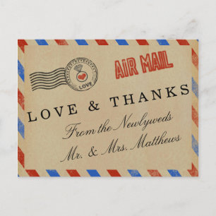 Carte Postale Collection de Mariages Vintages Airmail