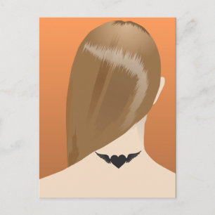 Carte Postale Collection De Tatouages Neck De Femme Imprimer, No