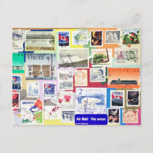 Carte Postale Collection de timbres