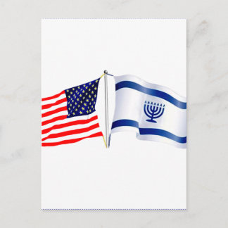 Carte Postale Collection du drapeau américain israélien