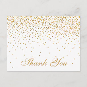Carte Postale Collection Vintage de Mariage Glam Gold Confetti