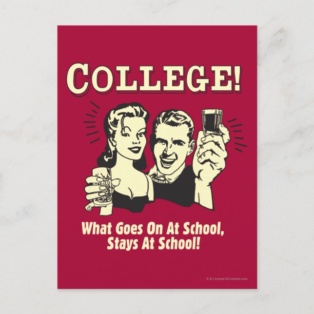 Carte Postale College : Ce Qui Se Passe Dans Les Séjours Scolair (Devant)