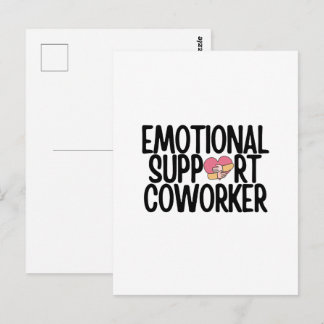 Carte Postale collègue de travail drôle de soutien émotionnel