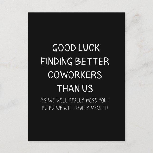 Carte Postale Collègue quittant Coworker Quitter Funny New Job (Devant)