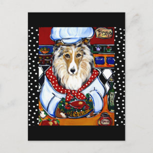 Carte Postale Collie Chef