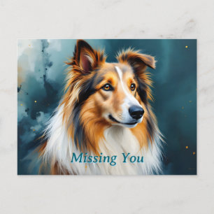 Carte Postale Collie Portrait Missing You