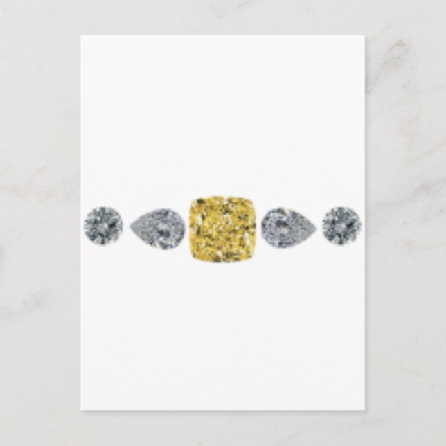 Carte Postale Collier de diamant jaune dame (Devant)