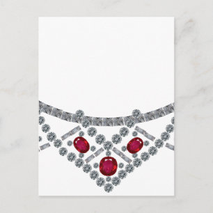 Carte Postale Collier de rubis diamant des années 1950