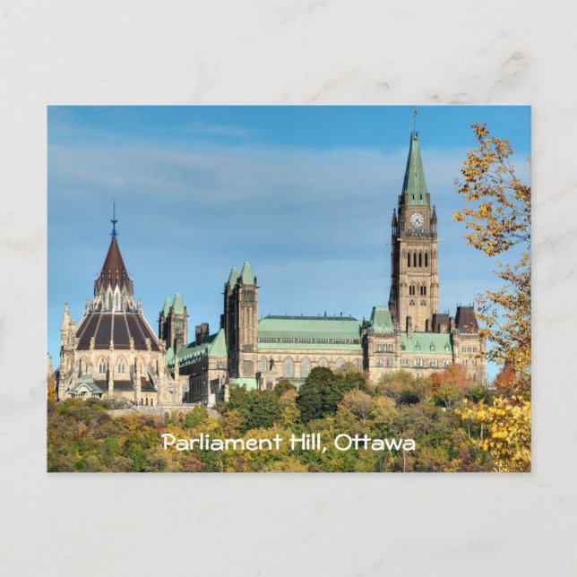 Carte Postale Colline du Parlement à l'automne, Ottawa. (Devant)