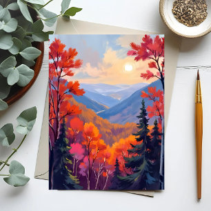 Carte Postale Collines d'automne   Feuillage de feuilles d'autom