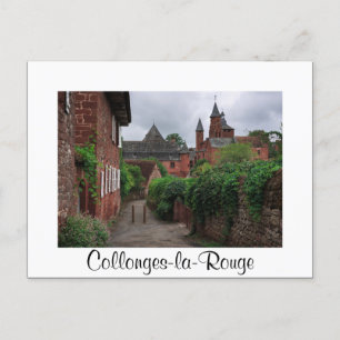 Carte postale Collonges-la-Rouge en texte blanc
