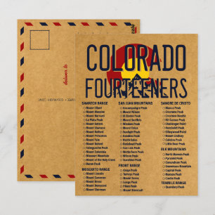 Carte Postale Colorado 14ers Fourados Montagne Vintage