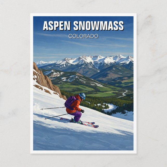 Carte Postale Colorado Aspen Snowmass Ski (Devant)
