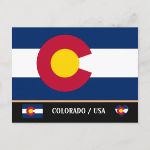 Carte Postale Colorado Drapeau & Colorado Etat USA /Amérique