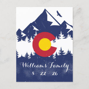 Carte Postale Colorado Mountains Vintage Co Drapeau Souvenirs