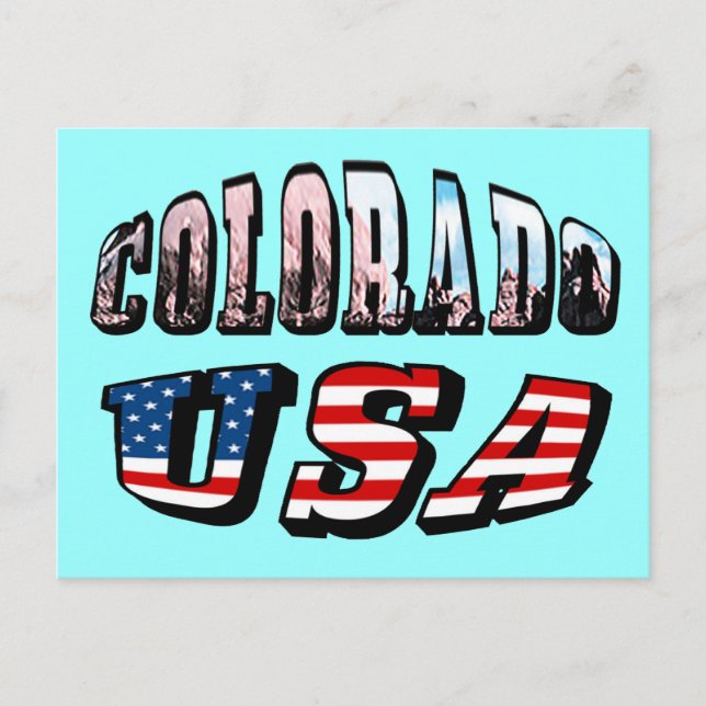 Carte Postale Colorado Picture et USA Text (Devant)