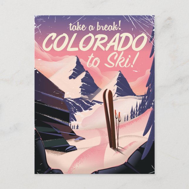Carte Postale Colorado poster de voyage rétro (Devant)