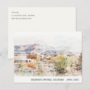 Carte Postale Colorado Springs, Colorado Aquarelle Voyage