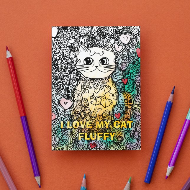Carte Postale Coloration Abstraite personnalisée pour chats (Créateur téléchargé)