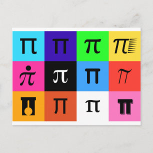 Carte Postale colorblock happy pi day