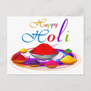 Carte Postale Coloré Happy Poudres Holi Paint Swirl