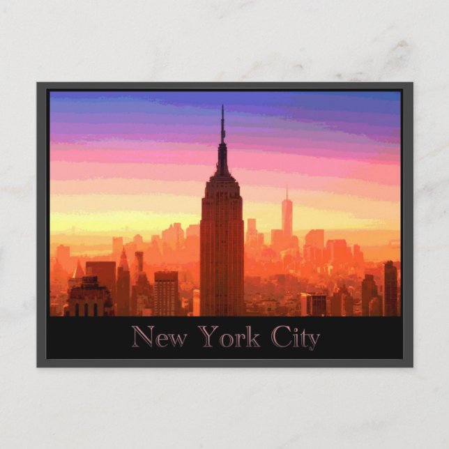 Carte Postale Coloré New York City (Devant)