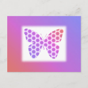 Carte Postale Coloré Peach rose violet orné de papillon géométri