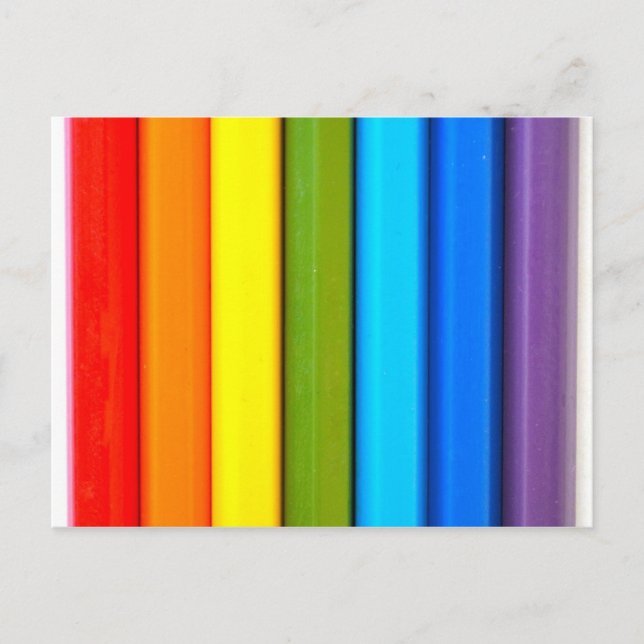 Carte postale colorée de crayons (Devant)