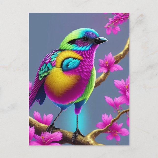 Carte postale colorée Surreal Bird (Devant)