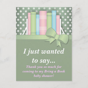 Carte Postale Colorful Apportez un Baby shower de livre Merci