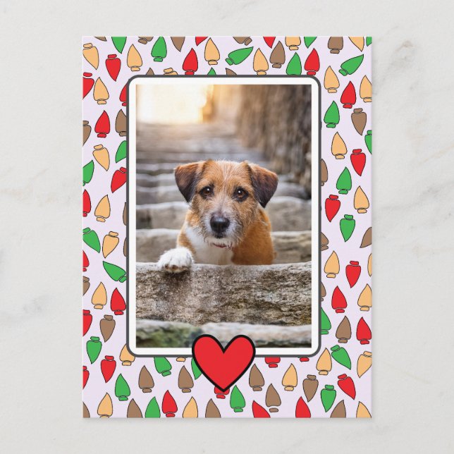 Carte Postale Colorful Christmas Lights Dog (Devant)