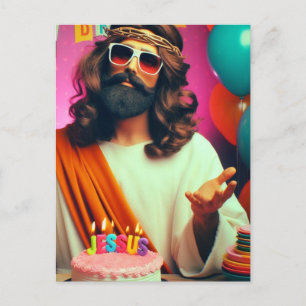 Carte Postale Colorful Funny Joyeux anniversaire Jésus