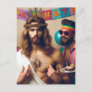 Carte Postale Colorful Funny Joyeux anniversaire Jésus